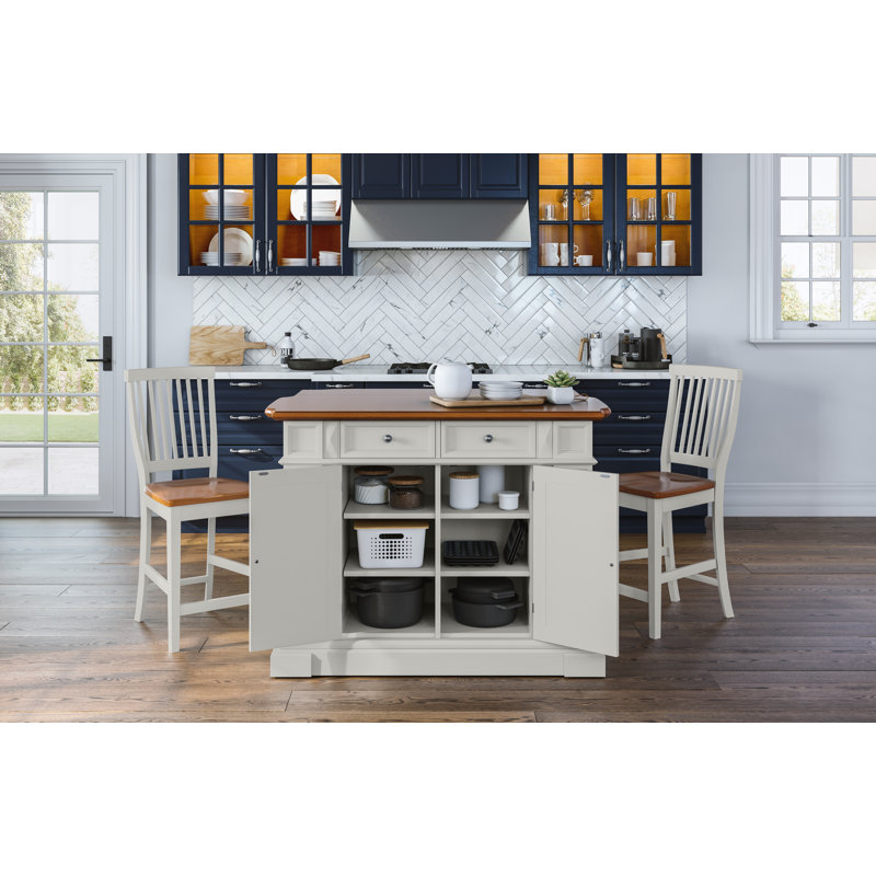 Darby Home Co Mattice 49.75'' Wide Kitchen Island Set & Reviews Wayfair